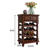 zxb-shop Portabottiglie Scaffale di stoccaggio for Vino in Legno con armadietto for Vino con cassetto (Marrone) Portabottiglie da appoggio