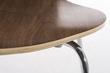 CLP Set 4 Sedie Impilabili Diego in Legno Robusto I Sedia Attesa Telaio in Metallo I Sedia Ergonomica Conferenza Design, Colore:Noce