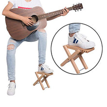 Rayzm Sgabello/Poggiapiedi in Legno per Chitarra, Poggia Piede Pieghevole per Chitarra Classica con 4 Altezze Regolabili, Robusto Poggia Piede in Legno per Chitarra e Banjo