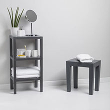 Tatay Sgabello Rettangolare Lombok, Polipropilene, Senza BPA, Finitura Effetto Legno, la Protezione anti-UVA, Anche 130 kg, Adatto a 38 x 29 x 41 cm Interni ed Esterni, Grigio