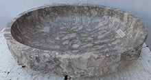 Marblechic - Lavandino in Marmo Grigio maculato Ovale cm 62x41x14 lavabo Stone bucciardato