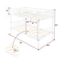 L.W.S Mobili per Camera da Letto Letto Bianco Twin Over Twin Bunk Bed Separabile Letto Matrimoniale di Gomma separabile