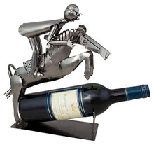 Brubaker Portabottiglie Vino Reiter im Sprung Deco-Object portabottiglie in Metallo con Biglietto di Auguri per Regalo di Vino
