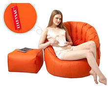 HongTeng Divani in Pelle Divano Pigro Tatami Fagiolo Borsa Camera Balcone pisolino Comodo Divano Piccolo Computer Lounge con poggiapiedi 80 × 80 cm (Color : Orange)