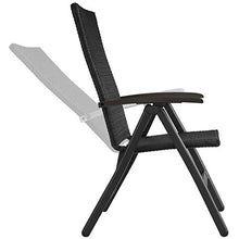 TecTake 800721 Poltrona da Giardino per Rilassarsi, Regolabile a 5 Altezze, Polyrattan, 68 x 58 x 107,5 cm -Disponibile in Diversi Colori (Nero | No. 403233)