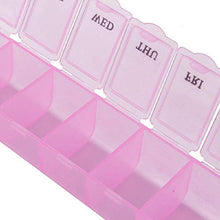 GIVBRO 7 giorni settimanali pillole organizzatore medicinali compartimenti vitaminici kit da viaggio pillola scatola organizzatore pillole, 1 pz (rosa)