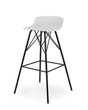 TENZO 3390 – 801 Tori – Set di 2 sgabelli da Bar Plastica/Polipropilene/Acciaio Bianco/Nero 45 x 45 x 79 cm
