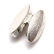 Portapillole ovale con incisione, in argento Sterling 925, contenitore per pillole personalizzabile, stile vintage