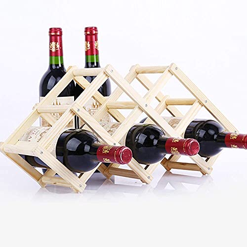 Kasahome Portabottiglie Porta Bottiglie Vino Cremagliera in Legno Modulo Scaffale Cantinetta Bottiglia6 Posti