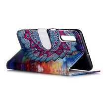 Herbests Cover Case Compatibile con Samsung Galaxy A50S Flip Case Custodia Protettiva Portafoglio Pelle Cover a Libro Book-Style Colorate Custodia con Supporto di Stand,Mandala