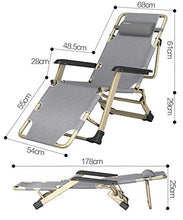 AI LI WEI SHUAIIJUAN Sedia per Il Tempo Libero Domestico - Sedie a Sdraio Pieghevole Reclining Sdraio da Giardino reclinabile con Grey Cuscino Patio, Veranda, Spiaggia, Piscina, Giardino