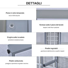 Outsunny Salotto da Giardino Set 4 Pezzi Mobile da Giardino con Tavolino, Divano 3 Posti, 2 Poltrone e Cuscini, Alluminio e Vetro Grigio