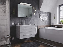 Set di mobili da bagno Firenze 80 2 parti grigio cemento e armadio specchio