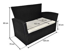 SAMIRA Salotto da Giardino in Rattan, Set di divani da Esterno in polyrattan MOD. Aurora Nero