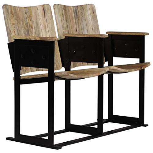 Tidyard Panchina Giardino,Panca a 2 Posti Legno Massello di Mango e Acciaio 102x55x83 cm