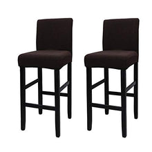 Fodera per sedia da bar Coprisedie per seggio da Sala da Pranzo, Tessuto da Stretch Lavabile e Rimovibile ElasticizzatoSgabello da bar Protector sgabelli Coprisedile con Schienale (coffee, 2)