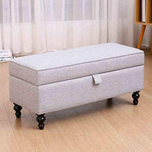 LXESWM Pouf Panca Ottomana Pieghevole Scarpe Panca Poggia Piedi Bagagli Ottomana Bench Scarpe Banco Divano-Letto fine Sgabello Storage Box 丨 Solide Gambe in Legno 丨 Copertina in Lino Cotone