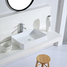 Eridanus Serie Nevada, Lavabo di Ceramica Bianco Lusso Lavandino Lavello Lavamano Lavabo da Appoggio Rettangolare Quadrato Bacinella Lavandino Lavello per Bagno Casa Bidet Lavabo