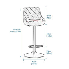 Sgabelli da Bar Sgabello da bar girevole Set di 4, Sedia rotonda degli sgabelli da bar del bancone della cucina, Sgabelli da pranzo moderni per la colazione con schienale e poggiapiedi, altezza: 65-80