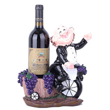BENGKUI Scultura,Uomini Antichi in Bicicletta Cesto D'uva Portabottiglie Portabottiglie da Uomo Decorazione Domestica Figurine in Resina Decorazione per Mensola Regalo di Compleanno, Nero
