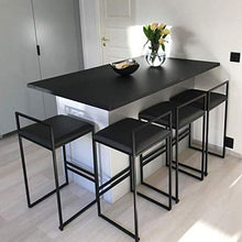 HLL Sgabelli, Casa Elegante Décor Set Di 1 Pc Sgabello Bar Colazione Pianale da Cucina Sedile Bar Sedia con Gambe in Metallo ad Alta Sgabello Sgabelli,Nero,76 cm