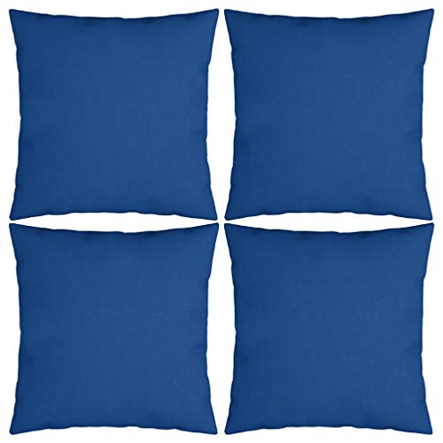 vidaXL Cuscini Decorativi 4 pz Blu 60x60 cm in Tessuto