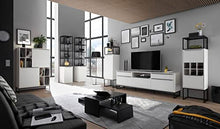 Armadio alto in metallo opaco moderno stile industriale, bianco e nero, 100 cm, M48158WS2