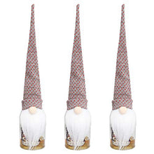 Cabilock 3 Pezzi Copri Bottiglia di Vino di Natale Peluche Gnomi Scandinavo Svedese Santa Tomte Bambola Giocattolo Rosso