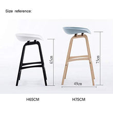 WGEMXC Sedia, Sedia da Ufficio in Casa, Sgabello Sgabelli Alti in Materiale Pp in Legno Massello, Poltrone da Bar, Sgabelli da Bar per la Casa, Gambe Degli Sgabelli Color Legno,Nero,H65Cm