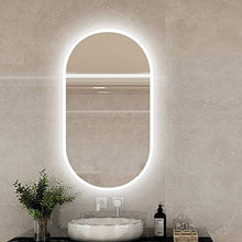 Specchio da Parete per Bagno 400x600 / 400x700 / 700x500mm con luci a LED, IP44, Specchio da Trucco Ovale a LED/Specchio da Barba, Specchio Luminoso a LED per Hotel/Camera da Letto/Bagno/salo