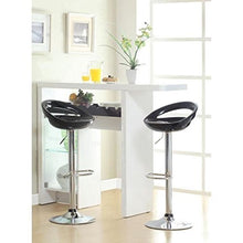 Flyelf 2 x Sgabelli da bar Sedia da pranzo con poggiapiedi 360°Mobili orientabile regolabile 59-80cm (Nero)