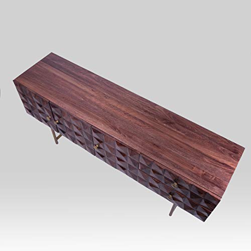 Rikmani – Mobile fatto a mano – Legno di Jambul, comò – Decoro – Armadio multiuso con tre ante e due cassetti