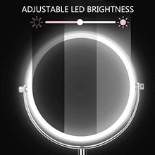 Specchio per Il Trucco Illuminato su Due Lati, Specchio cosmetico da Tavolo ingrandimento 1X 7X con Luce Naturale dimmerabile a 27 LED