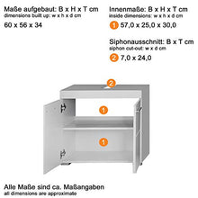 trendteam smart living Mobili, Derivato del Legno, Bianco/Bianco (Alta lucentezza), 60 x 56 x 34 cm