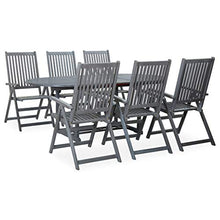 vidaXL Set da Pranzo per Giardino 7 pz Legno Massello di Acacia Grigio