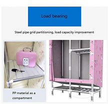 Jixi Guardaroba Semplice, Panno Armadio Steel Tube Tessuto Assemblea Art Bagagli Steel Frame Hanging Ispessito Panno Cabinet (Color : B, Dimensione : 88x46x175cm)