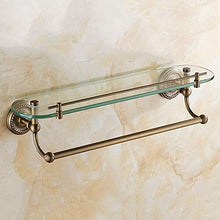 BNyszwj Mensola Bagno Tutta in Ottone Retro a Muro Staffa in Vetro Mensola portasciugamani