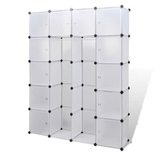 Luckyfu Questo Scaffale armadietto modulare con 14 Scomparti Bianco 37 x 146 x 180,5 cm.Questo Armadio Fornira Una Soluzione di Stoccaggio Ideale.Armadio Guardaroba.