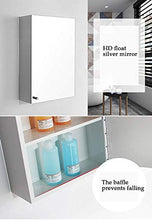 AJH Armadietto da Bagno Moderno e Minimalista Rettangolare con Specchio - Armadietto a Muro con Gancio - Specchio da toeletta