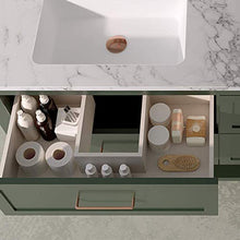 Randalsa Mobili Olive | Matt English Green | Manico in Oro Rosa | 100 X 88,5 X 45 cm + lavabo in Ceramica