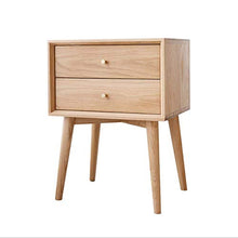 KANJJ-YU White Oak Mobili Camera da Letto Governo di immagazzinaggio Verdi Due Cassetti Solido Puro Legno Comodino