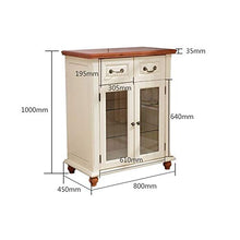 XINMUHE-Z Armadio Laterale da Pranzo in Legno Massello, in Stile Mediterraneo Bianco Latte, con 2 Cassetti, Lussuoso Ed Elegante Mobile Contenitore