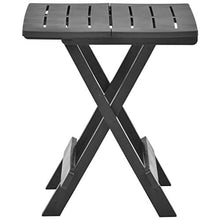 Qnotici Tavolo da Giardino Pieghevole in plastica, Tavolo da Giardino per Il Tempo Libero all'aperto, Tavolo da Giardino per riunioni di Famiglia 45 x 43 x 50 cm  Antracite