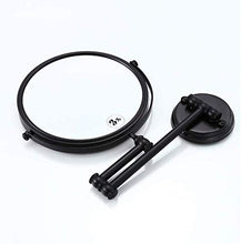 LBWARMB Trucco Specchio con luci Specchio di Bellezza di Montaggio a Parete Double Sided Makeup Specchio con ingrandimento 3X, 8-inch Metallo Ottone Pieghevole telescopica Bathroom Specchio, Nero