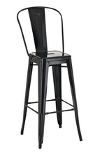 CLP Sgabello Bar Aiden In Metallo Verniciato A Polvere I Sgabello Design Industrial I Sedia Sgabello Da Bancone, Colore:nero