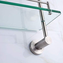 DNSJB mensole da bagno, Mensola in Acciaio Inox 304 per Bagno in Vetro, pensile a Parete per Bagno 2 Livelli, 15.5 '' × 16.5 '' × 5.1 ''