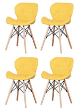 Jiasen - Set di 4 sedie da pranzo imbottite in poliuretano, stile moderno, per soggiorno, sala da pranzo e cucina (giallo)