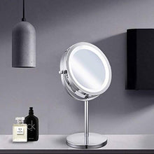 Specchio ingranditore, specchio per il trucco a led Specchio per il trucco illuminato Specchio ingranditore con controllo tattile Supporto per specchietto bifacciale Specchio per il trucco alimentato