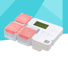 Healifty Portapillole Digitale 3 Scomparti Portapillole con Promemoria Allarme Farmaci Dispenser per Pillole Organizzatore Senza Batteria Rossa