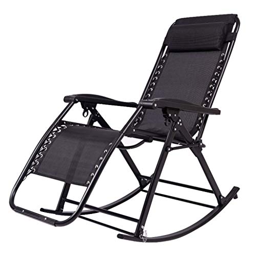 WUTONG Sedia a Dondolo Pieghevole, Soggiorno da Giardino Balcone Camera da tè Sala da Studio Sedia da Studio, Design a Chiave Inglese, Design della Sedia allargata Sonno Confortevole